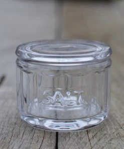 Scout House Homewares Glass Salt Jar With Wooden Scoop