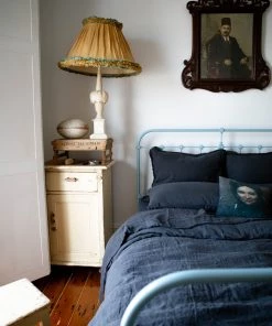 Scout House Textiles Scout Portuguese Linen Sheet Set- Queen - Charcoal