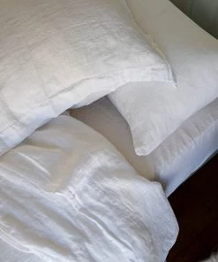 Scout House Scout Portuguese Linen European Pillowcase- WHITE Textiles 12 Scout House Scout Portuguese Linen European Pillowcase- WHITE Textiles