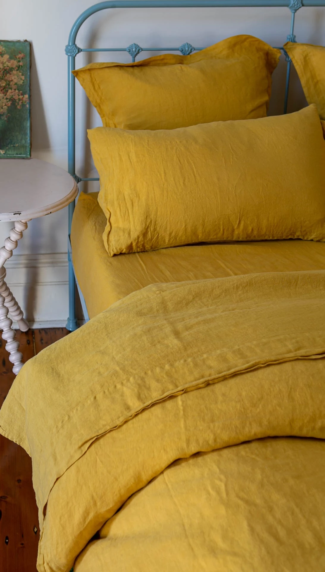 Scout House Scout Portuguese Linen Quilt Cover Set - Queen- Mustard Textiles 7 Scout House Scout Portuguese Linen Quilt Cover Set - Queen- Mustard Textiles