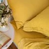 Scout House Scout Portuguese Linen Sheet Set- Queen - Mustard Textiles