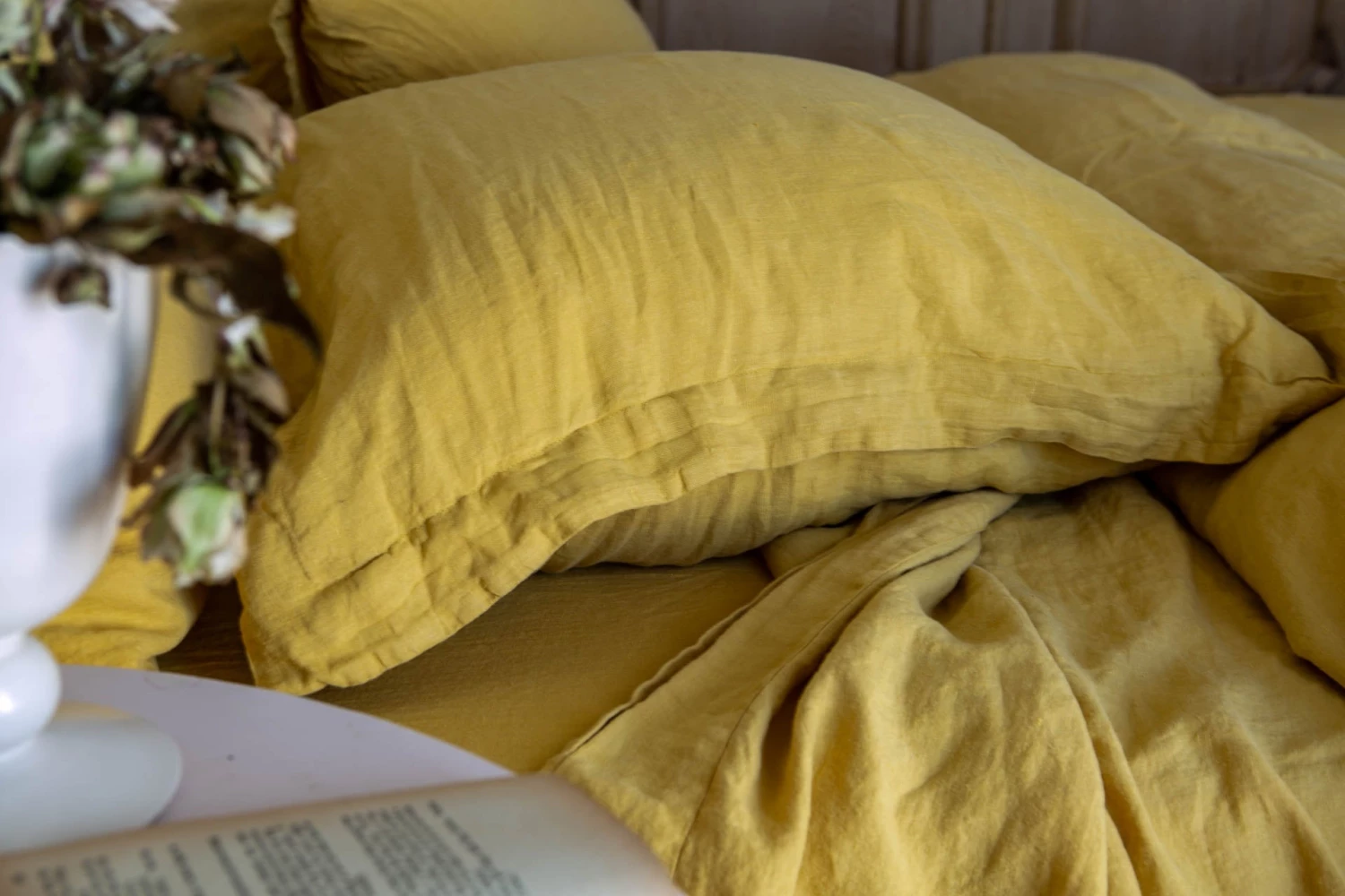 Scout House Scout Portuguese Linen Quilt Cover Set - Queen- Mustard Textiles 6 Scout House Scout Portuguese Linen Quilt Cover Set - Queen- Mustard Textiles