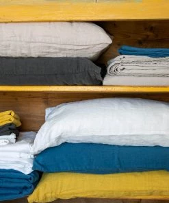 Scout House Textiles Scout Portuguese Linen Sheet Set- King - Mustard 11 Scout House Textiles Scout Portuguese Linen Sheet Set- King - Mustard