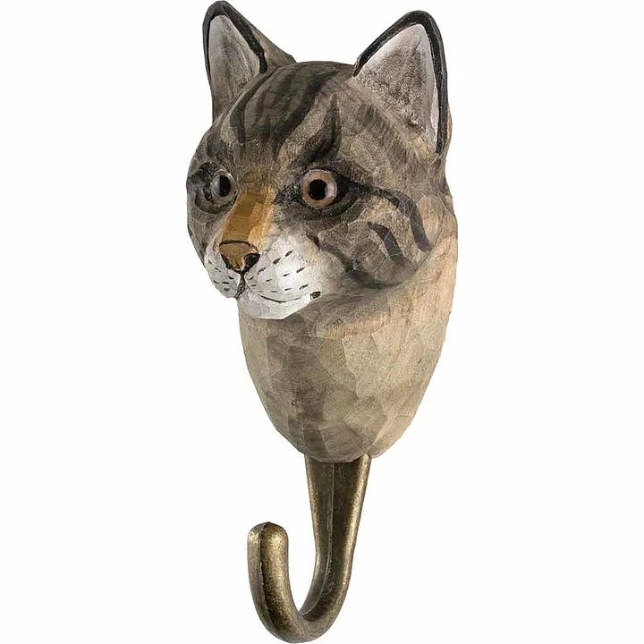 Scout House Homewares Hand Carved Wooden Wall Hook - House Cat 3 Scout House Homewares Hand Carved Wooden Wall Hook - House Cat