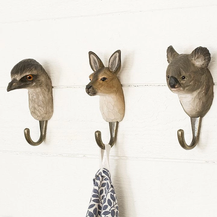 Scout House Homewares Hand Carved Wooden Wall Hook - Kangaroo 6 Scout House Homewares Hand Carved Wooden Wall Hook - Kangaroo