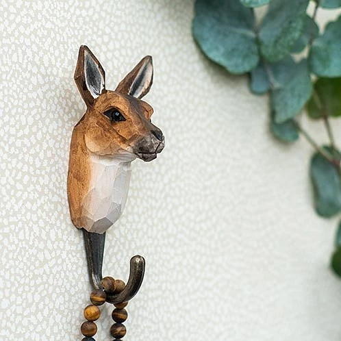 Scout House Homewares Hand Carved Wooden Wall Hook - Kangaroo 4 Scout House Homewares Hand Carved Wooden Wall Hook - Kangaroo
