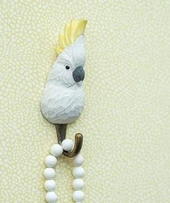 Scout House Hand Carved Wooden Wall Hook - Cockatoo