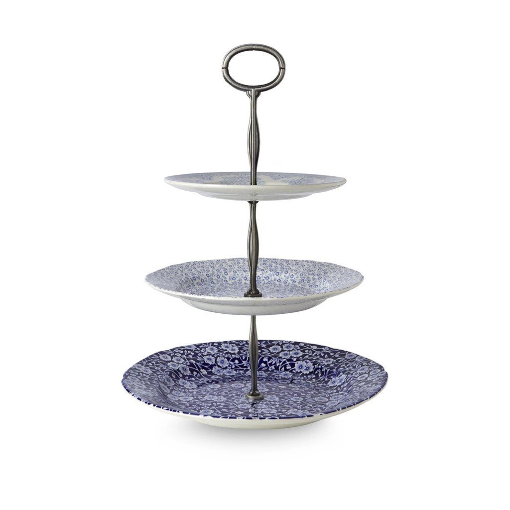 Burleigh UK- Blue Pheasant/ Calico/ Felicity- 3 Tiered Cake Stand 3 Burleigh UK- Blue Pheasant/ Calico/ Felicity- 3 Tiered Cake Stand