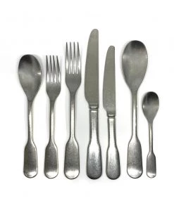 Scout House Calais 7 Piece Cutlery Set For One - Vintage Satin Finish - Stainless Steel