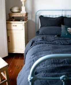 Scout House Scout Portuguese Linen Quilt Cover Set- King - Charcoal