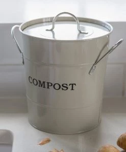 Scout Enamel Compost Bucket Ivory Homewares