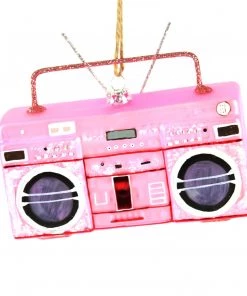 Scout Homewares Mercury Glass Pink Boom Box Ornament