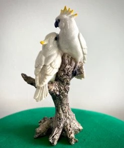 Scout House Gifts Porcelain Cockatoos On Log