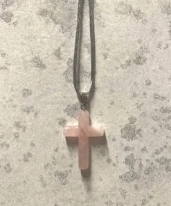 Scout House Homewares Rose Quartz Crucifix Ornament