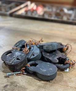 Scout Homewares Vintage Forged Metal Box Padlock & Key - Giant