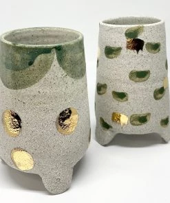 Bridget Bodenham - Small Cylindrical Vase - Rustic Green 2