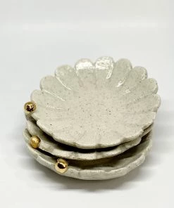 Gifts Bridget Bodenham - Flower Dish Gold Pearl