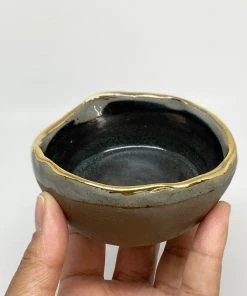 Bridget Bodenham - Salt Pot With Gold Rim