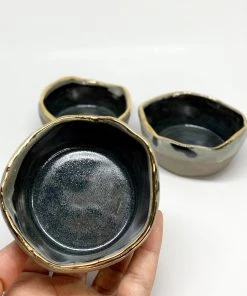 Bridget Bodenham - Salt Pot With Gold Rim 11 Bridget Bodenham - Salt Pot With Gold Rim