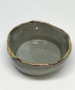 Gifts Bridget Bodenham - Salt Pot Grey And Golden Rim