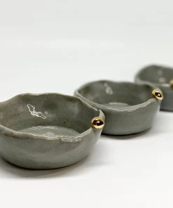 Bridget Bodenham - Salt Pot Grey And Gold Pearl Gifts