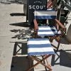 Scout Classic Directors Chair And Footstool SET In Les Toiles Du Soleil - NAVY AND WHITE BROAD STRIPE 1 Scout Classic Directors Chair And Footstool SET In Les Toiles Du Soleil - NAVY AND WHITE BROAD STRIPE