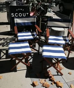 Scout Classic Directors Chair And Footstool SET In Les Toiles Du Soleil - NAVY AND WHITE BROAD STRIPE 6 Scout Classic Directors Chair And Footstool SET In Les Toiles Du Soleil - NAVY AND WHITE BROAD STRIPE