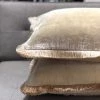 Scout House Gifts Luxury Silk Velvet Cushion Ivory With Cream Fringe- 55cm Square 2 Scout House Gifts Luxury Silk Velvet Cushion Ivory With Cream Fringe- 55cm Square