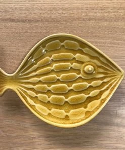 Scout House Ceramic Fish Plate In Ochre Yellow Homewares