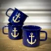 Scout House SCOUT Enamel Mug 350mls - Blue With Anchor Homewares