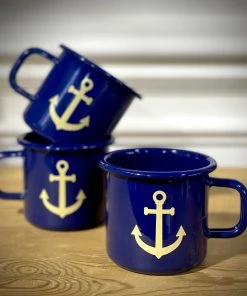 Scout House SCOUT Enamel Mug 350mls - Blue With Anchor Homewares