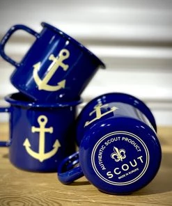 Scout House SCOUT Enamel Mug 350mls - Blue With Anchor Homewares