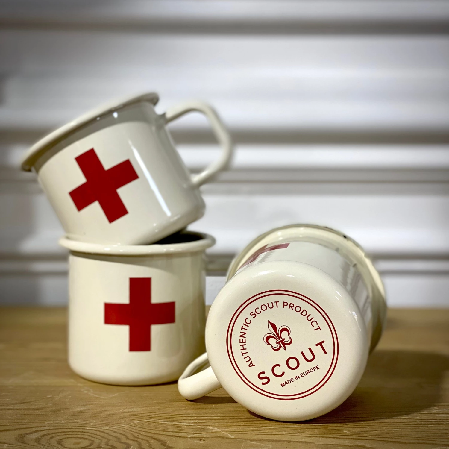 Scout House SCOUT Enamel Mug 350mls - Cream With Red Cross Homewares 4 Scout House SCOUT Enamel Mug 350mls - Cream With Red Cross Homewares