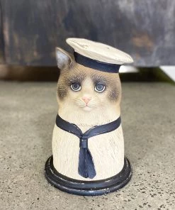 Scout Nostalgic European Wooden Cat Sailor With Secret Drawer Gifts