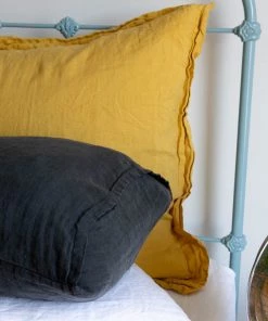 Scout House Scout Portuguese Linen Quilt Cover Set - Queen- Mustard Textiles 9 Scout House Scout Portuguese Linen Quilt Cover Set - Queen- Mustard Textiles