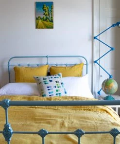 Scout House Scout Portuguese Linen Quilt Cover Set - Queen- Mustard Textiles