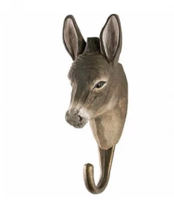 Scout House Gifts Hand Carved Wooden Wall Hook - Donkey