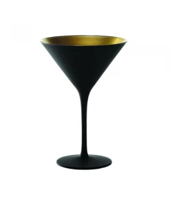 Scout Martini Glass- European Made- Lausitz- Black And Gold
