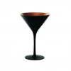 Scout Homewares Martini Glass- European Made- Lausitz- Black And Bronze Set Of Six