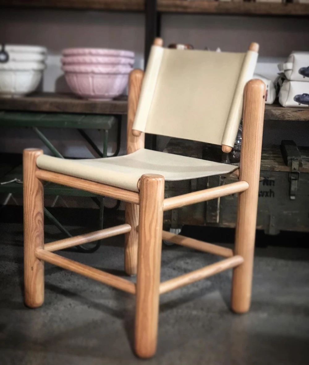 Scout House Vintage Leather Sling Chairs - Set Of Four 3 Scout House Vintage Leather Sling Chairs - Set Of Four