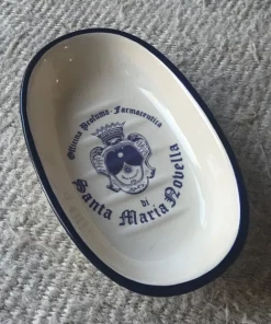 Santa Maria Novella Ceramic Soap Holder With Navy Decal