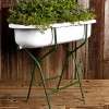 Scout House Vintage European Enamel Bath In Stand