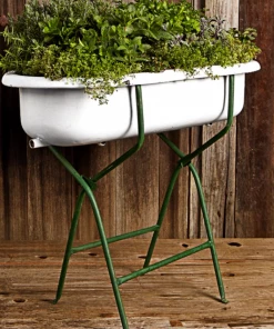 Scout House Vintage European Enamel Bath In Stand 13 Scout House Vintage European Enamel Bath In Stand