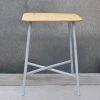 Scout House Vintage Ukraine Army Stool With Renewed Plywood Top