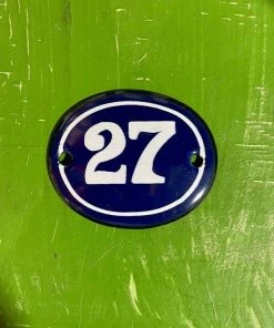 Scout House Enamel House Numbers Blue And White- CUSTOM NUMBERS