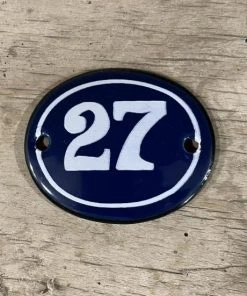 Scout House Enamel House Numbers Blue And White- CUSTOM NUMBERS