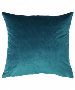 Iosis France Iosis French Velvet Berlingot Cushion In Peacock Blue 45cm