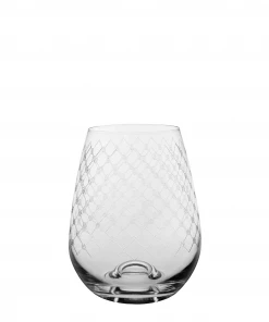 Scout Homewares Wine Glass - Stemless - European Made - Diamond Patterned