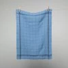 French 100% Linen Tea Towel Cottage Blue With Black Graph Check By Charvet Editions Homewares