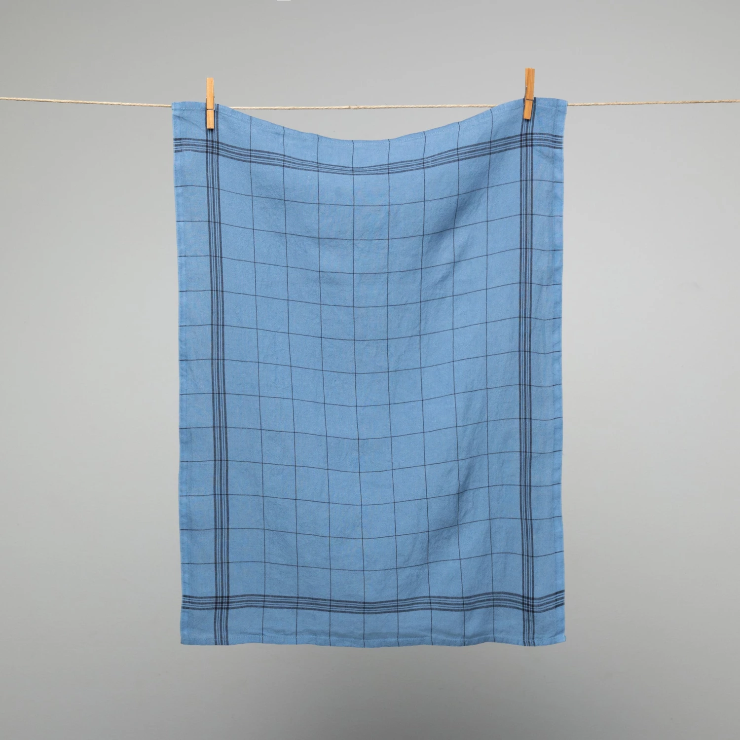 French 100% Linen Tea Towel Cottage Blue With Black Graph Check By Charvet Editions Homewares 3 French 100% Linen Tea Towel Cottage Blue With Black Graph Check By Charvet Editions Homewares